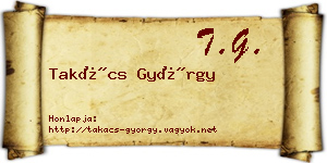 Takács György névjegykártya