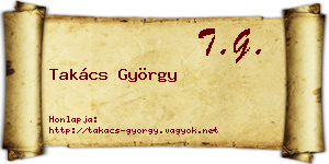 Takács György névjegykártya